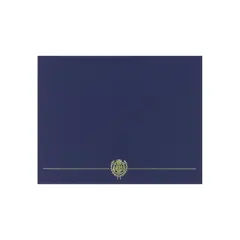 Great Papers Classic Crest Certificate Holders 12" x 9.38" Navy 50/Pack (903115PK10)