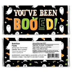Big Dot of Happiness You've Been Booed - Candy Bar Wrapper Ghost Halloween Party Favors - Set of 24