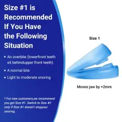 YEVYO Anti-Snoring Mouthpiece - Mouth Guard Device with +2mm Jaw Adjustment, Breathable Anti Snoring Solution for Men & Women - Includes Case - Blue