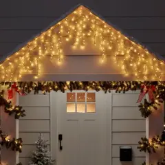 300ct High Density Christmas Icicle Lights Clear with White Wire - Wondershop&trade;: Indoor/Outdoor, Incandescent