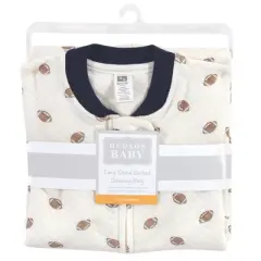 Hudson Baby Infant Boy Premium Quilted Long Sleeve Sleeping Bag and Wearable Blanket, Football