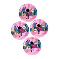 Anna + Pookie 7" Pink Super Hero Paper Party Plates 8 Ct.