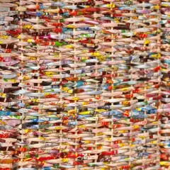 5 1/2 ft. Tall Recycled Magazine Room Divider 4 Panels - Oriental Furniture