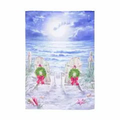 Evergreen Christmas on the Beach Suede Garden Flag 12 x 18 Inches Indoor Outdoor Decor