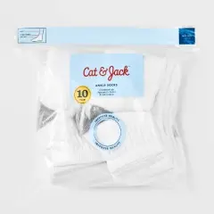 Boys' 10pk Athletic Ankle Socks - Cat & Jack&trade; White