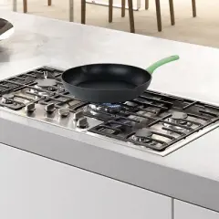 Oster Rigby 12 Inch Aluminum Nonstick Frying Pan in Green with Pouring Spouts