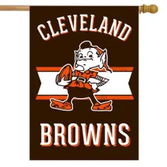 Briarwood Lane Retro Cleveland Browns House Flag NFL Double-Sided 28" x 40"