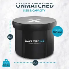 Explore Ice Bath Pro Max Extra Large Outdoor Athlete Cold Plunge Bath Tub