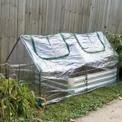 Sunnydaze Outdoor Portable Plant Shelter Mini Greenhouse with Double Zipper Doors and Cover - Clear