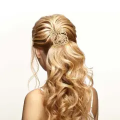 Unique Bargains Women's Rectangular Lines Ponytail Buckle Hair Clip 1 Pc