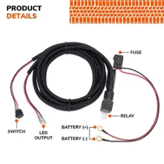 SYLVANIA - Single Output LED Wiring Harness - 12V On Off Switch Power Relay Blade Fuse Off Road LED Work Light, Off Road Driving Light, Truck (1 PC)