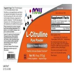 L-Citrulline Pure by Now Foods  -  4 oz Powder