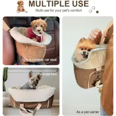 Hachikiko  Dog Car Seat - Adjustable Width (18"-26") with Orthopedic Foam & Non-Slip Base