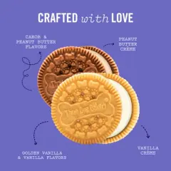 Three Dog Bakery Lick n' Crunch Carob with Peanut Butter Filling and Golden Vanilla Flavor Dog Treats - 26oz