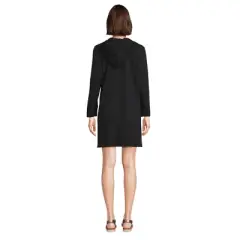 Lands' End Women's Cotton Jersey Long Sleeve Hooded Swim Cover-up Dress