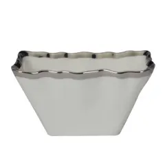 Certified International Set of 4 14oz Regency Square Snack Bowls Silver