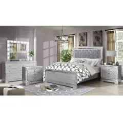 5pc Eastern King Tenaya Bedroom Set Silver/Gray - HOMES: Inside + Out