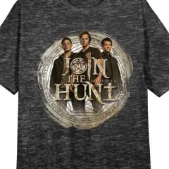 Supernatural Series "Join the Hunt" Women's Heather Gray Short Sleeve Crew Neck Sleep Shirt