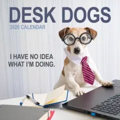 TF Publishing 13.5"x14.5" 2026 Desk Dogs Wall Calendar