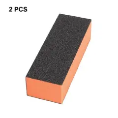 Unique Bargains Lady 3-Way Manicure Acrylic Nail Art Buffing Sanding Block Files 2 Pcs