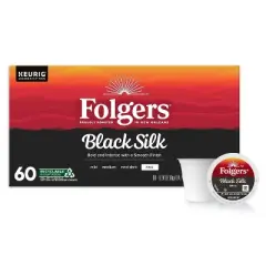 Folgers Black Silk Dark Roast Coffee - Keurig K-Cup Pods - 60ct