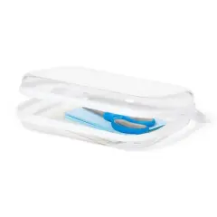Hard Sided Zipper Pencil Case Clear - up&up&trade;: PET Material, 8.75" Width, 6.25" Depth, 2" Height, 0.109 lbs, Zipper Closure