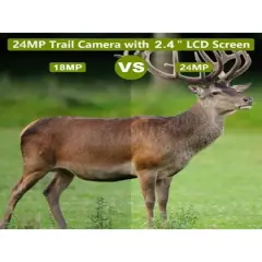 BlazeVideo 24MP 1296P Waterproof Trail Video Camera with Stealthy Camouflage, Night Vision, No Glow, Motion Activated for Wildlife Hunting/Security