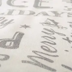 Design Imports  Christmas Silver Holiday Collage Printed Metallic Table Runner, Silver, 14X108"