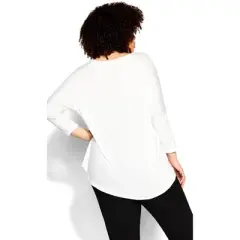 Women's Plus Size Bamboo 3/4 Top - ivory | ZIM & ZOE