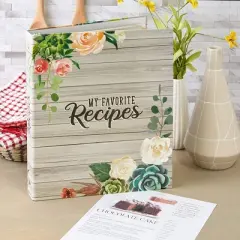 Paper Junkie 3 Ring Binder For Recipes with 12 Divider Tabs, 2-Sided Pocket, and 2 Sets of Sticker Sheets, 10 x 11.5 In