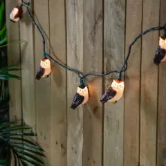 Northlight Owl Indoor Outdoor Patio Light Set - 6'  - Green Wire - 10ct