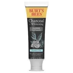 Burt's Bees Toothpaste, Natural Flavor, Charcoal with Fluoride Toothpaste, Mountain Mint, 4.7 oz