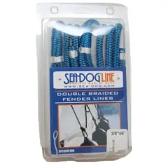 Sea Dog Double Braided Fender Line 1/4" Black Boat Equipment Model 302106006BK1.
