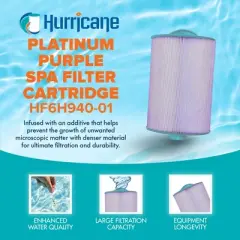 Hurricane 2 Pack HF6H940-01P Platinum Purple Pool and Spa Filter Cartridge Replacement for PWW50P3, Unicel 6CH-940, Filbur FC-0359