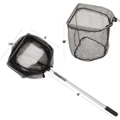 Leisure Sports Lightweight Aluminum, Steel, and Nylon Fishing Net - 8"