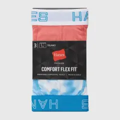 Hanes Premium Men's Comfort Flex Fit Trunks 3pk - Blue/Red