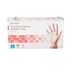 McKesson Vinyl Gloves, Powder-Free, Clear, Large, 100 Count, 10 Boxes, 1000 Total