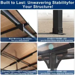 PAGED Awning Metal Patio Awning with Roof, Large Heavy Duty for Patio, Decks, Backyard