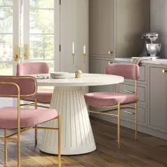 Orion Luxe Dining Chair with Brass Legs Blush Velvet - Threshold&trade;