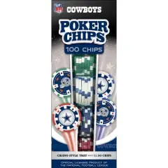 MasterPieces Casino Style 100 Piece Poker Chip Set - NFL Dallas Cowboys