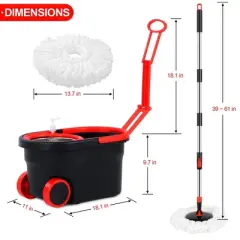 Deluxe Spin Mop and Bucket with Wringer Set