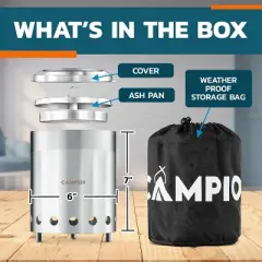 New Stainless Steel Firewood Stove 15 cm Diameter Wood-burning Smokeless Fire Pit Stove