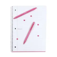 Yoobi Evolve Ballpoint Pen 2pk &ndash; Retractable Hot Pink Set with 36 Custom Charms, 1.0mm Black Ink