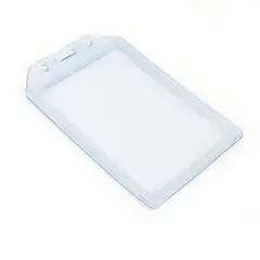 Unique Bargains Clear Blue PVC Vertical Name Tag ID Work Exhibition Badge Card Holder