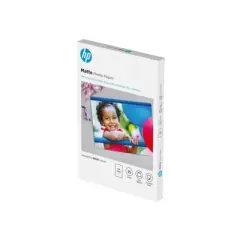 HP Matte Photo Paper, 48 lb, 4 x 6 in. (101 x 152 mm), 25 sheets 6QH46A