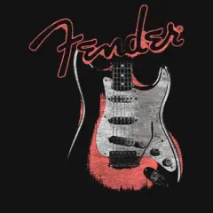 Men's Fender Distressed Red Guitar T-Shirt
