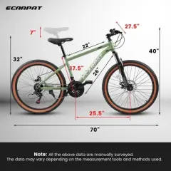 NicBex 27.5" Mountain Bike with Front Suspension for Adults,21-Speed Shifter Lever with Gear Indicator,High Carbon Steel Frame,Disc Brake