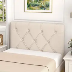Tangkula Upholstered Headboard for Twin Size Bed w/ Fabric Upholstery Adjustable Height