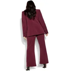 Women's Plus Size Tuxe Luxe Jacket - claret | CITY CHIC