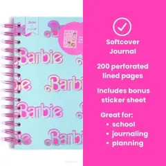 Yoobi Barbie Journal Spiral 6"x8" Barbie Logo Pattern, School Supplies